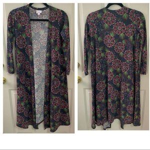 Lularoe XS long line pocket floral cardigan soft! duster
